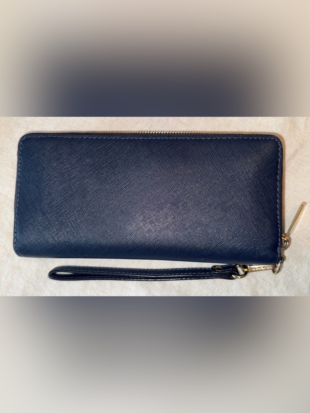 Michael Kors Navy Saffiano Zip-Around Wristlet Wallet - Picture 2 of 15